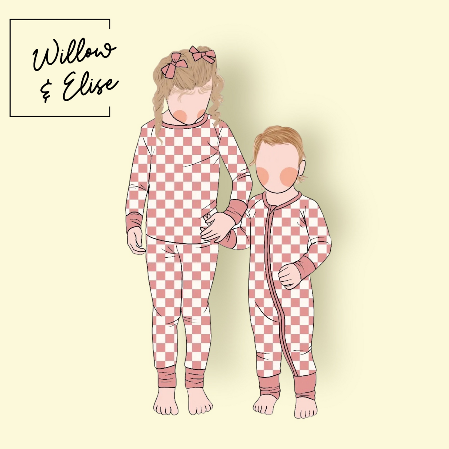 *PREORDER* Blush Checks 2-Piece PJs